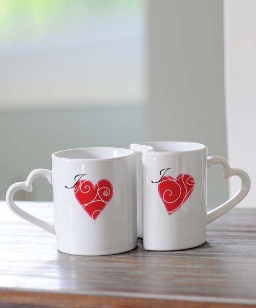 Couple Mug Love Shape set