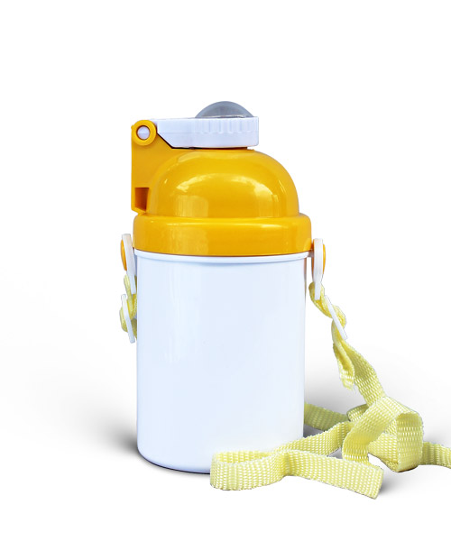 Kids Water Bottle Yellow and White