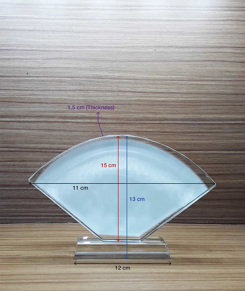 Fan Shaped Crystal Plaque Award