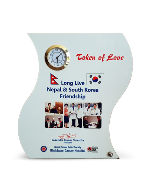 MDF Curvy Photo Frame Stand with Clock Gift Buy Shop Send Online Kathmandu Nepal