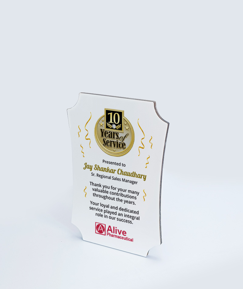 MDF memento photo frame, employee appreciation, Alive Pharmaceutical