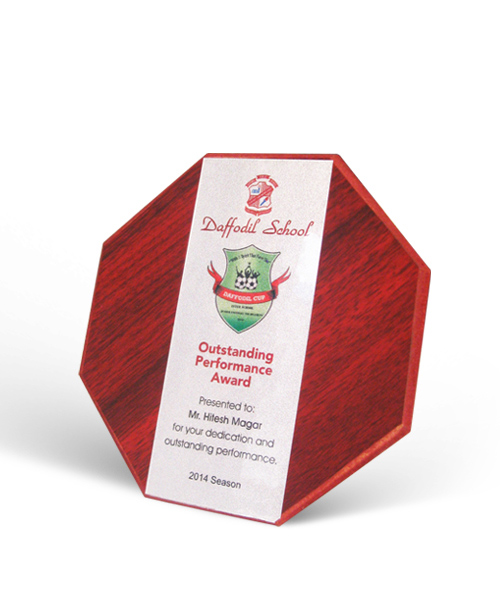 Wooden Token of Appreciation Memento, Octagon Design, TOL 020
