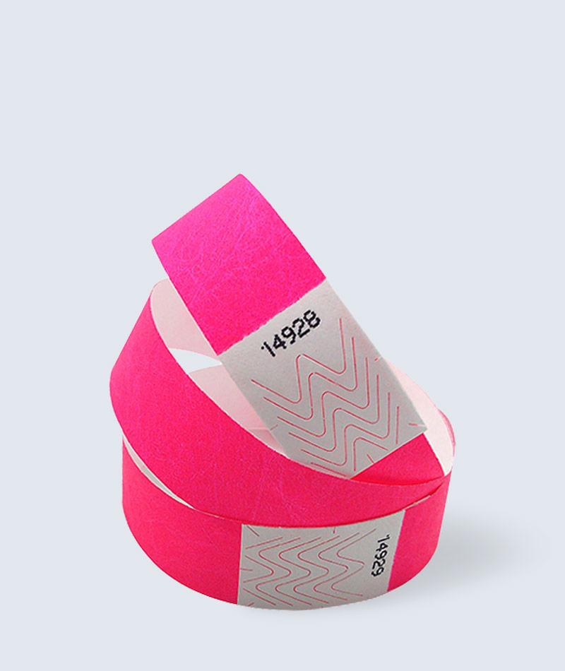 Pink Tyvek Paper Party Wristbands