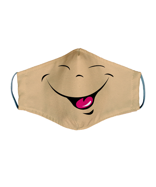 facial Expression Funny Cartoon Smiling Pink Tongue Face Mask