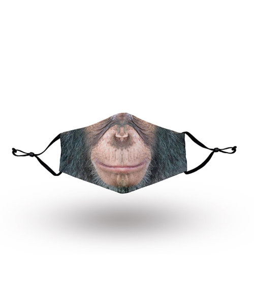 Animal Pattern Black Chimpanzee Pink Nose Face Mask