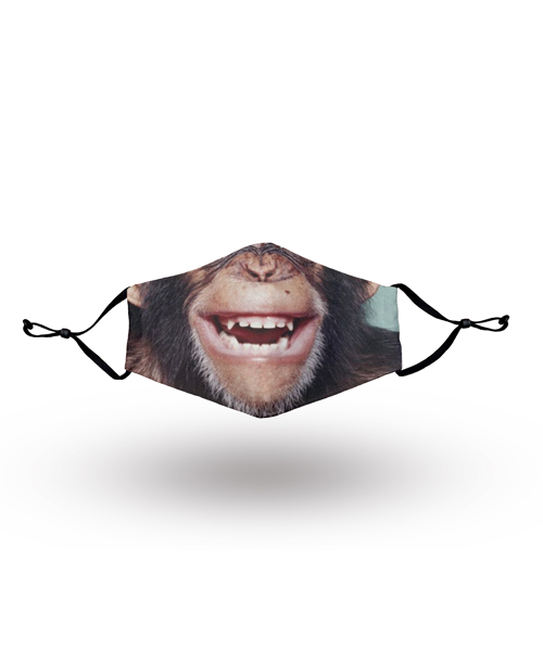 Animal Pattern Chimpanzee Smiling Face Mask