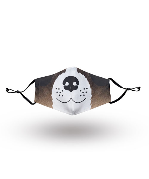 Animal Pattern Brown and White Nose Dog Face Mask
