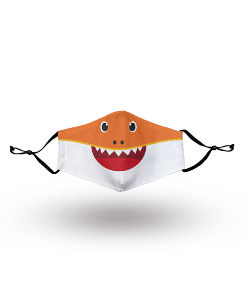 Animal Pattern Shark Smiling Face Orange Mask