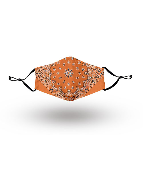 Bandana Pattern Mask Bright Orange