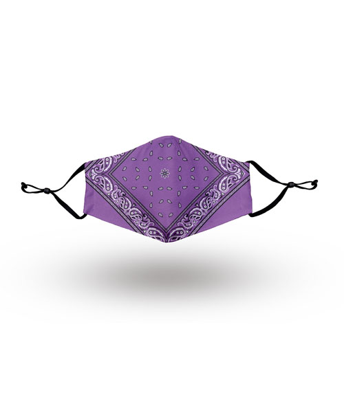 Bandana Pattern Face Mask Purple