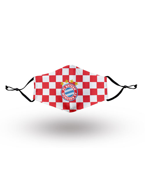 FC Bayern Mask Red and White Checker Pattern