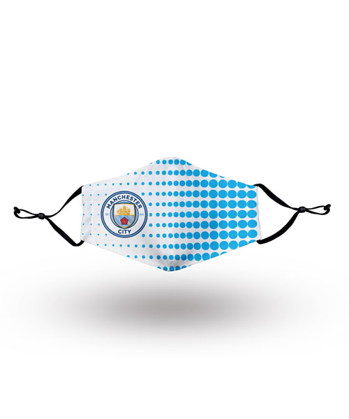Manchester City FC Mask Blue Dots Pattern