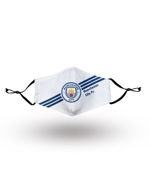 Manchester City FC Mask White and Blue Stripes