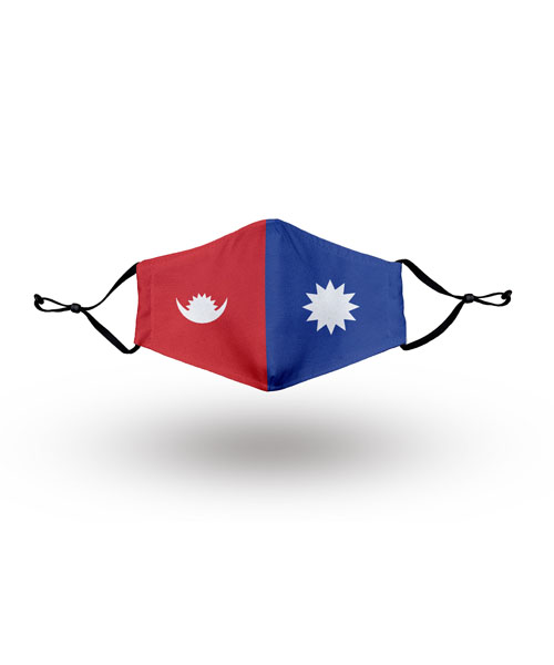 Nepal Flag Mask with Moon and Sun