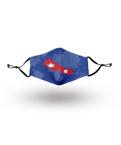 Nepal Flag Mask with Map