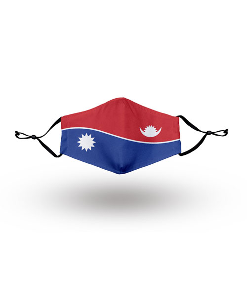 Nepal Flag Mask with Moon and Sun