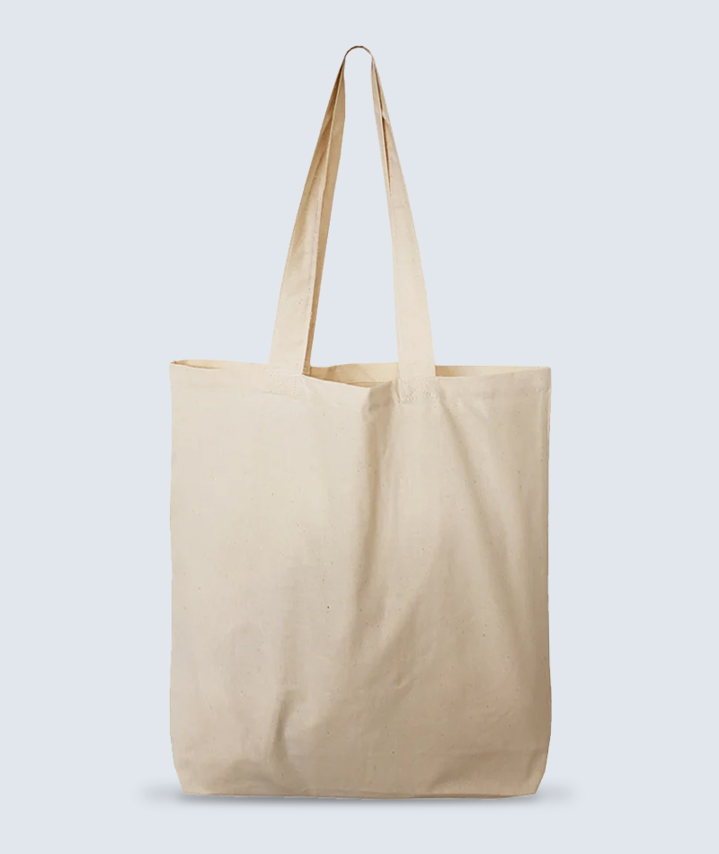 Off white cotton promotional tote bag with logo printing