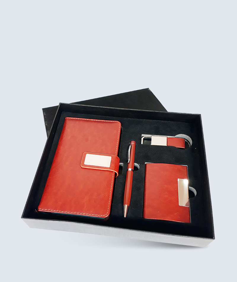 4 in 1 Brown Leather Corporate Gift Set