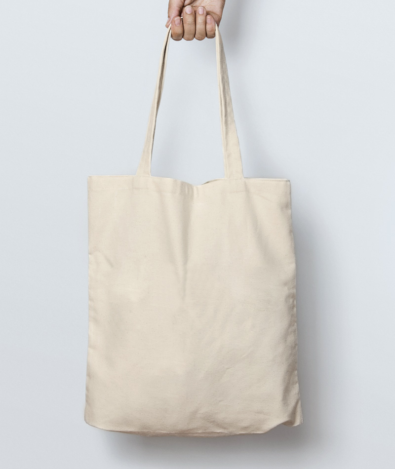 Fabric Off White Tote Bag with Zipper