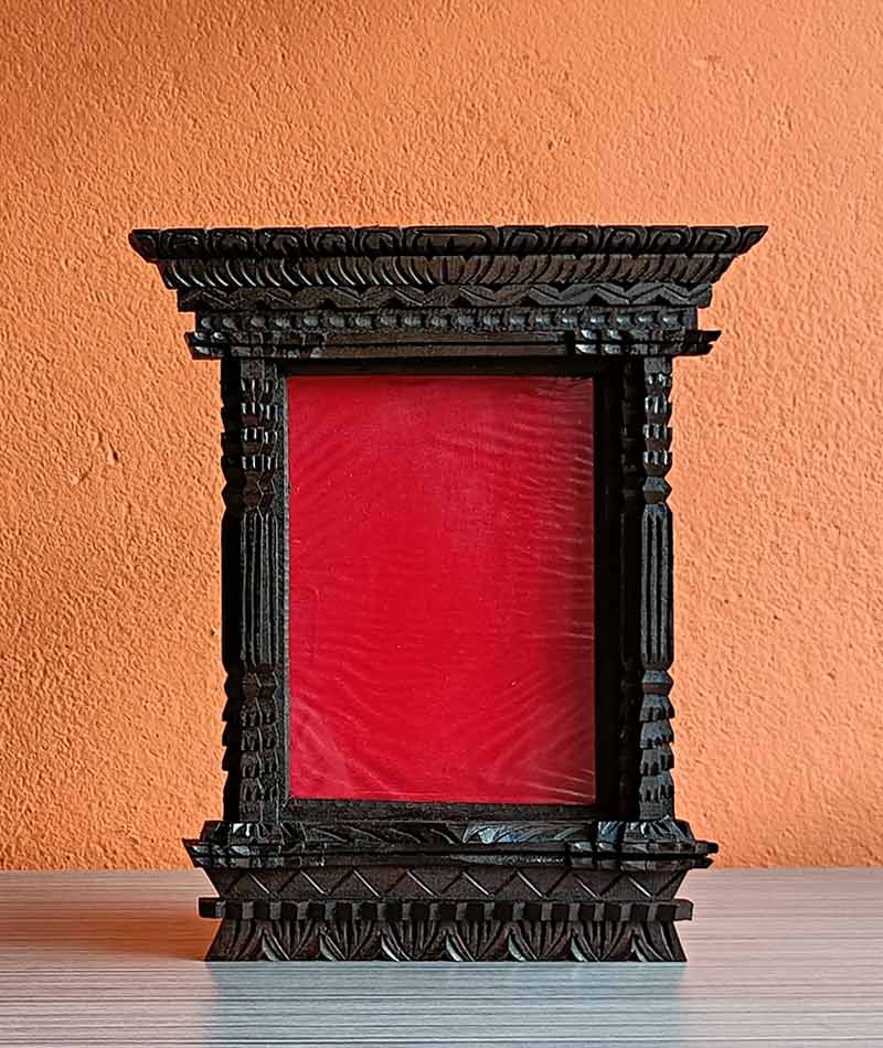 Handmade wooden photo frame A5 size, Nepali design