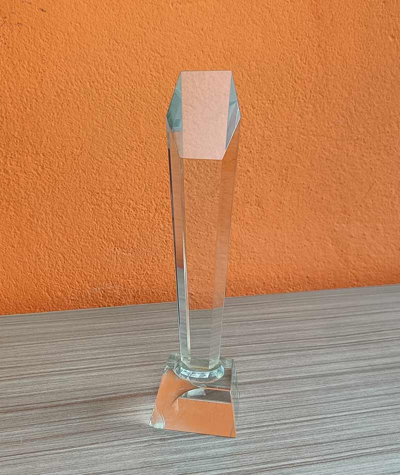 Diamond Faceted Clear Crystal Award
