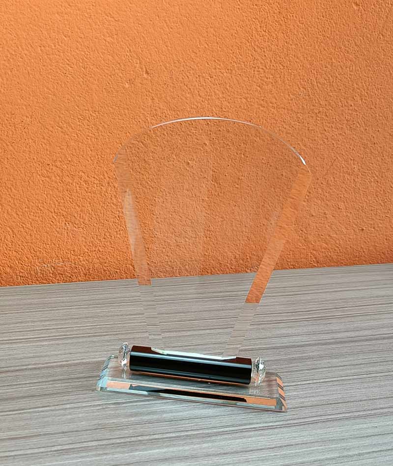 Fan Shaped Crystal Clear Award