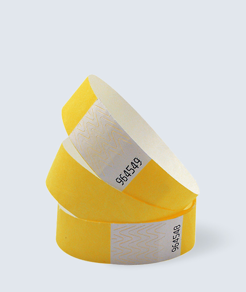 Yellow Wristband Paper Bracelets