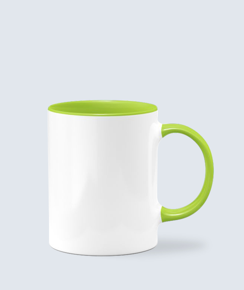 Handle Color Lime Green Promotional Mug