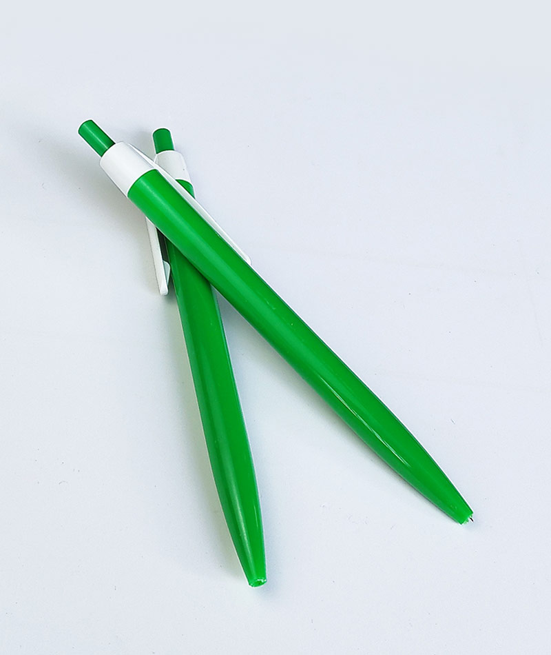 Green Body Ball Pen and White Clip for Promotional Gifts