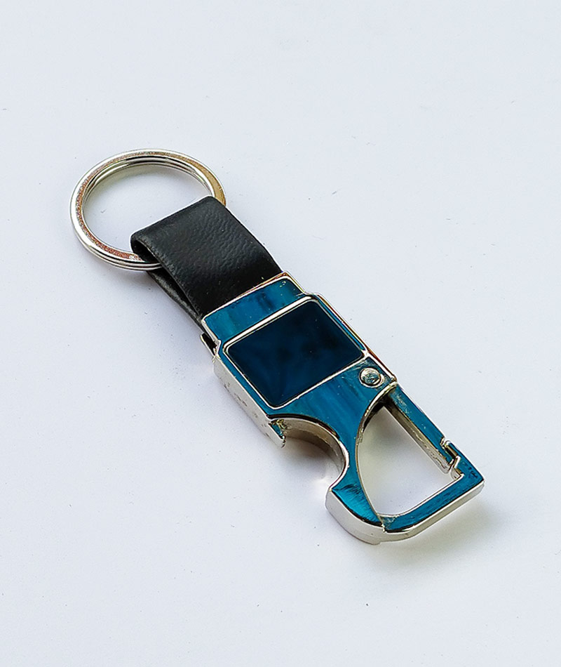 Premium and Stylish Metal with Leather Keychain and Key Ring Hook