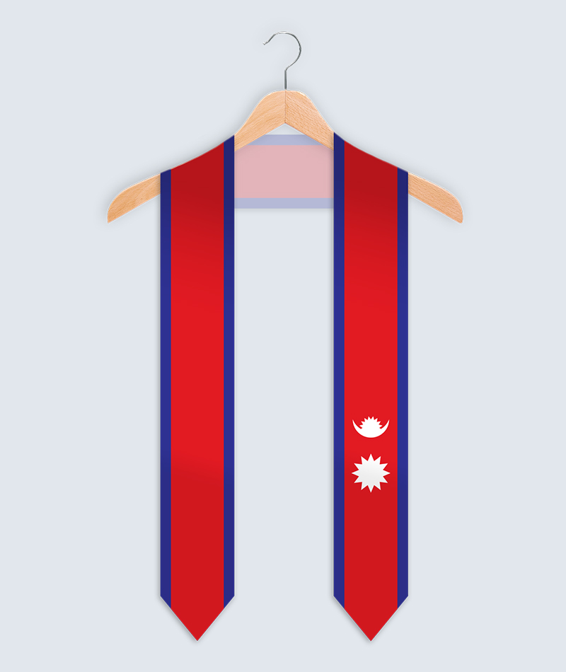 Nepal Flag Graduation Sash and Stole