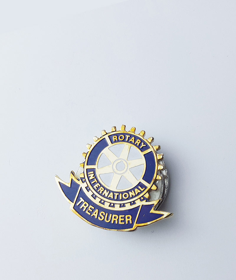 Rotary International Club Treasurer Lapel Pin Badge