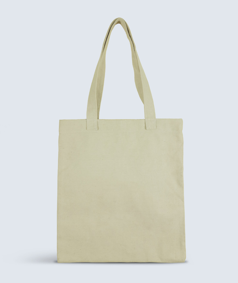 Canvas tote bag with zipper closure and custom logo print