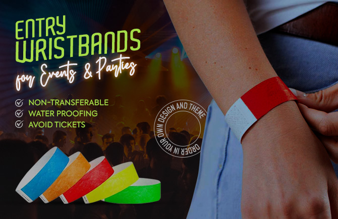 Tyvek wristband for events and parties
