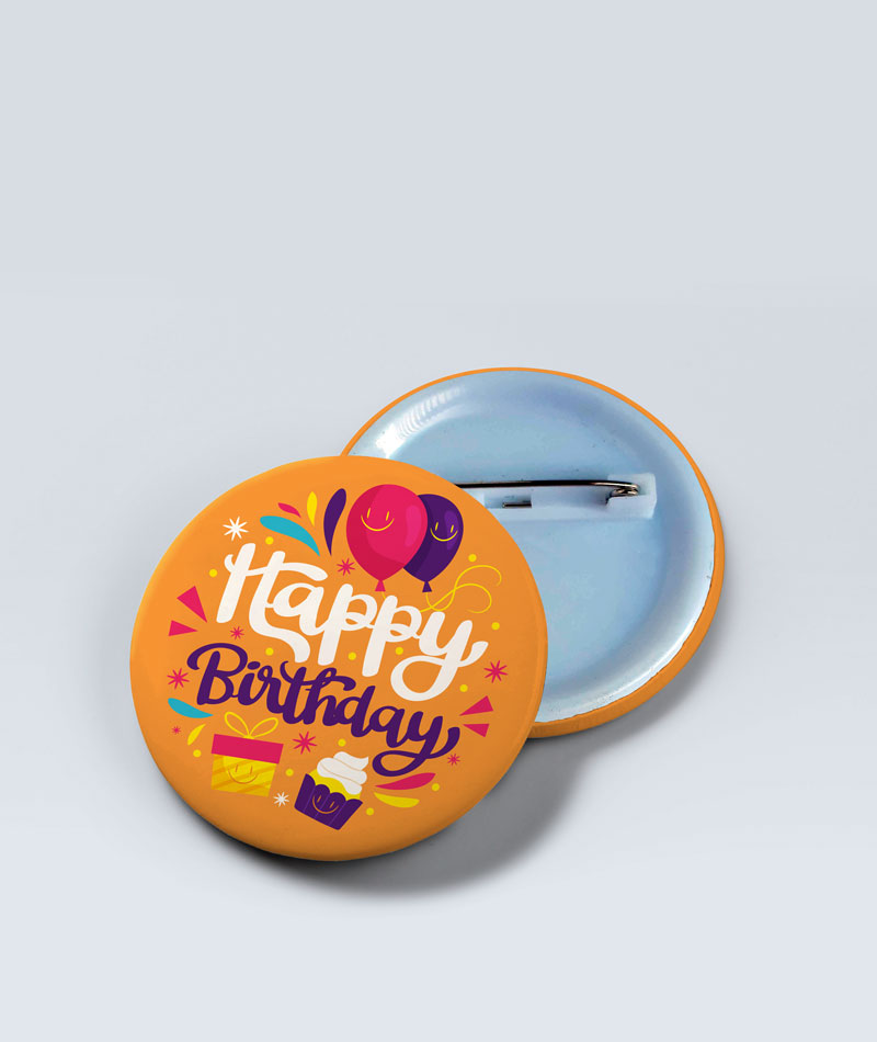 Happy Birthday Party Celebration Pin Badge