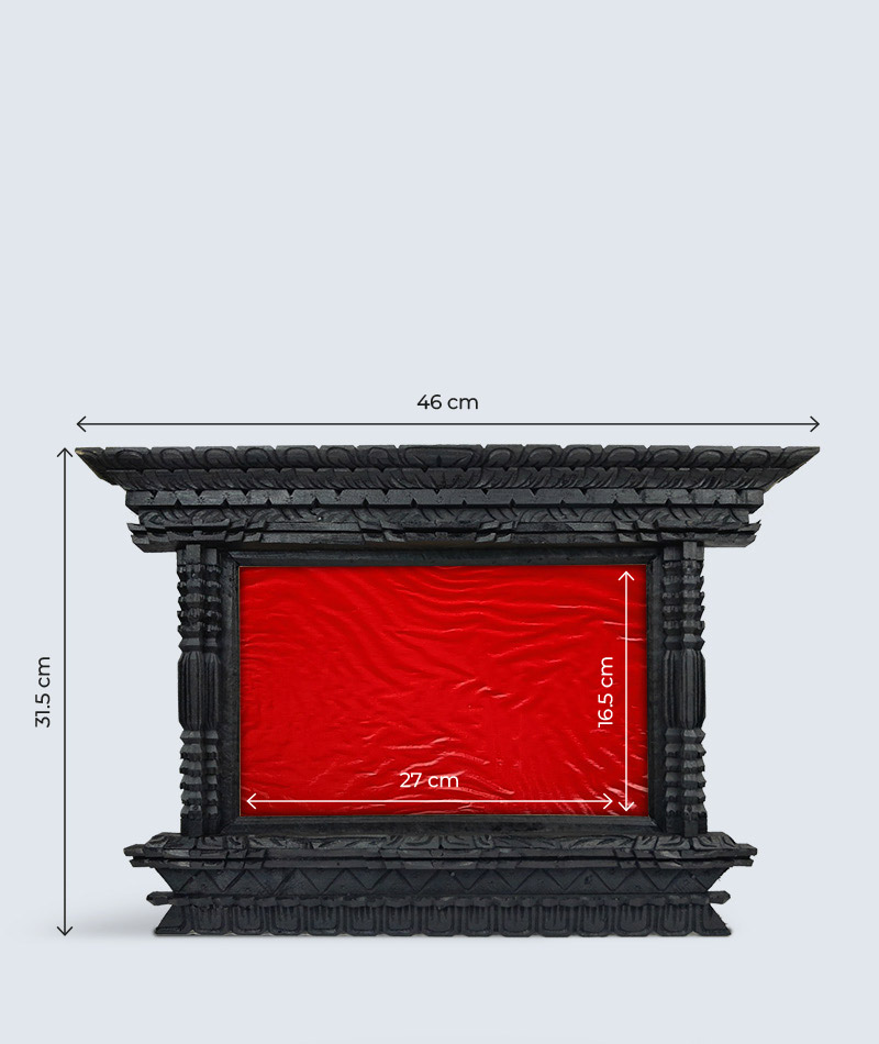Handmade traditional Nepali wooden frame A4 size, keepsake memento with dimension