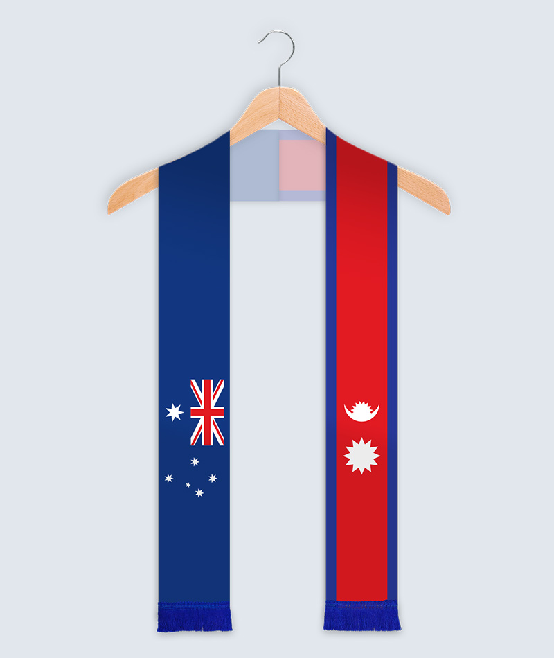 Nepal and Australia Flag Sash Stole