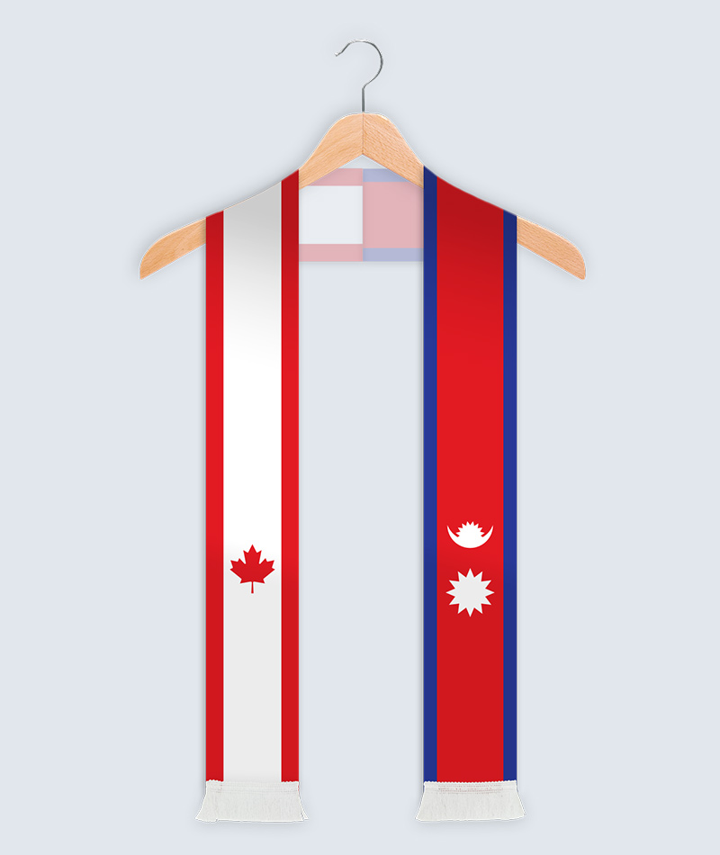 Nepal and Canada Flag Graduation Sash