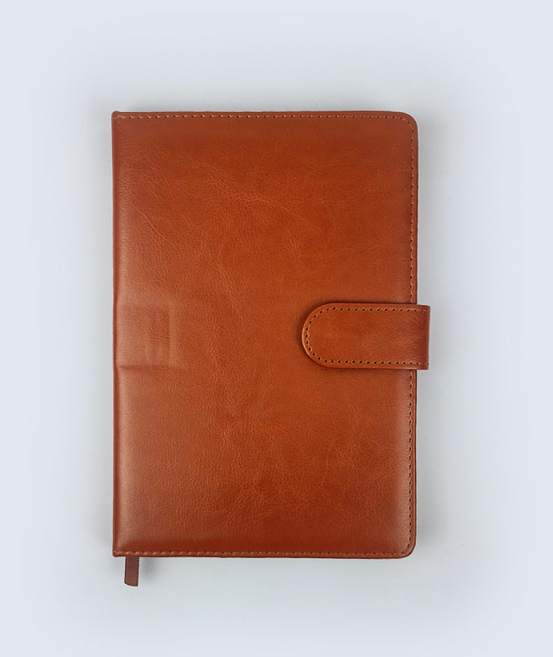 A5 Size Tan Brown Notebook Diary with Magnetic Flap