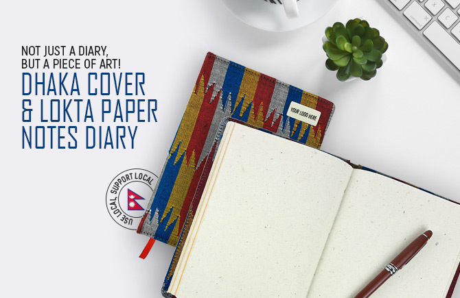 Dhaka Cover with Lokta Notes Diary Notebook