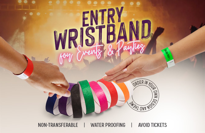 Tyvek Wristband for Parties and Events