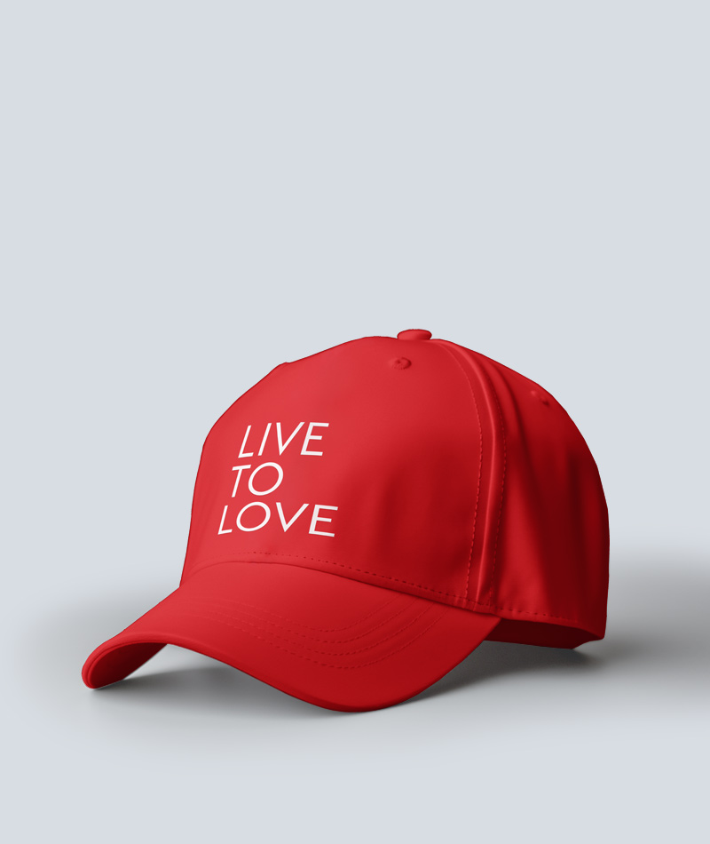 Custom 5-panel promotional cap with logo print, front view