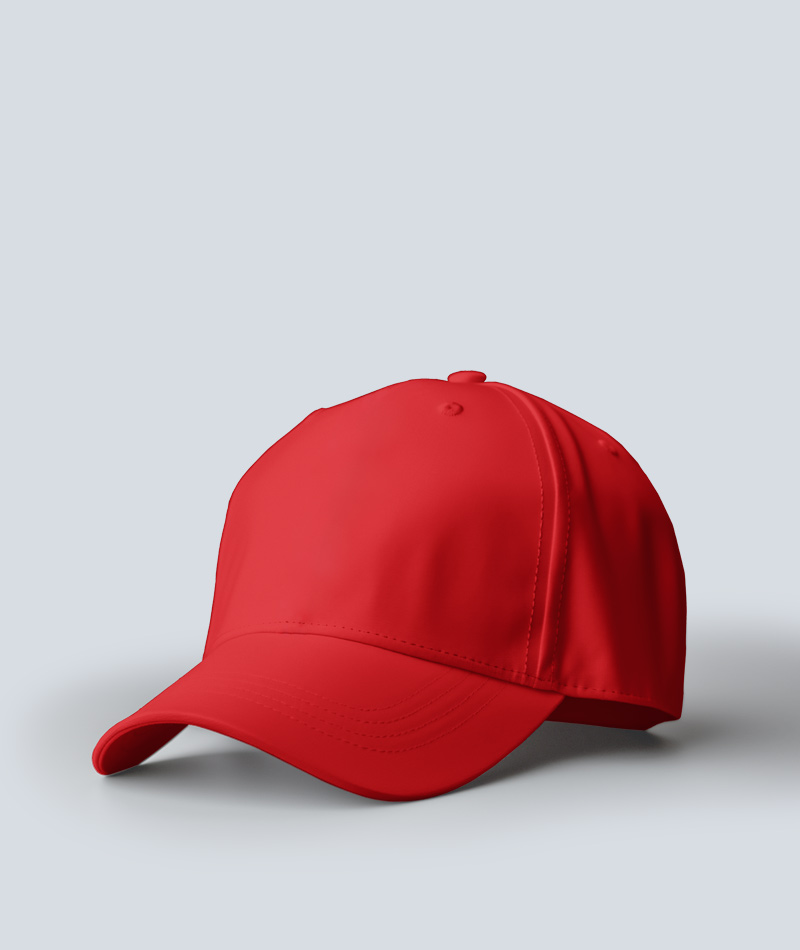 Custom 5-panel promotional cap with logo print, front view