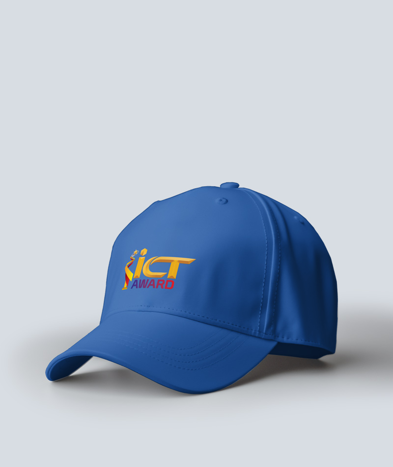 Custom cap for event branding with logo print, front view