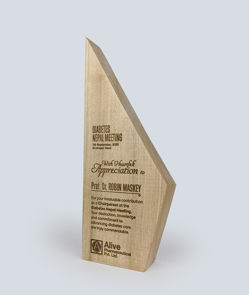 Laser Engraved Wooden Award