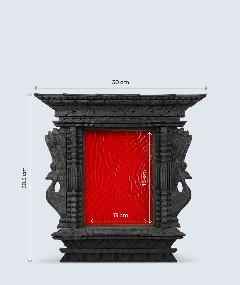 Handmade Nepali wooden Mayur frame A5 size, recognition and award with dimension