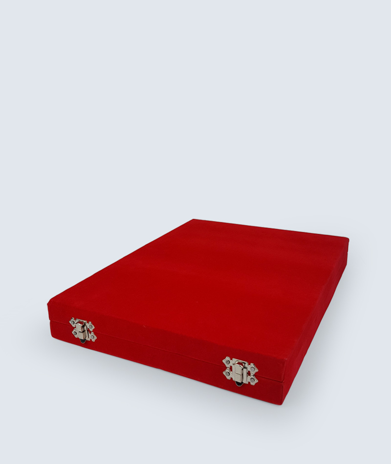 Red velvet box, token of love gift, closed
