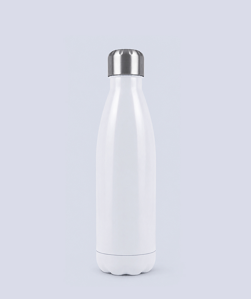 Cola Shape Stainless Steel Water Bottle White 500ml, WB 015